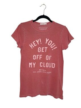 JUNK FOOD Lyrics Get Off of My Cloud Distressed Fitted Tee